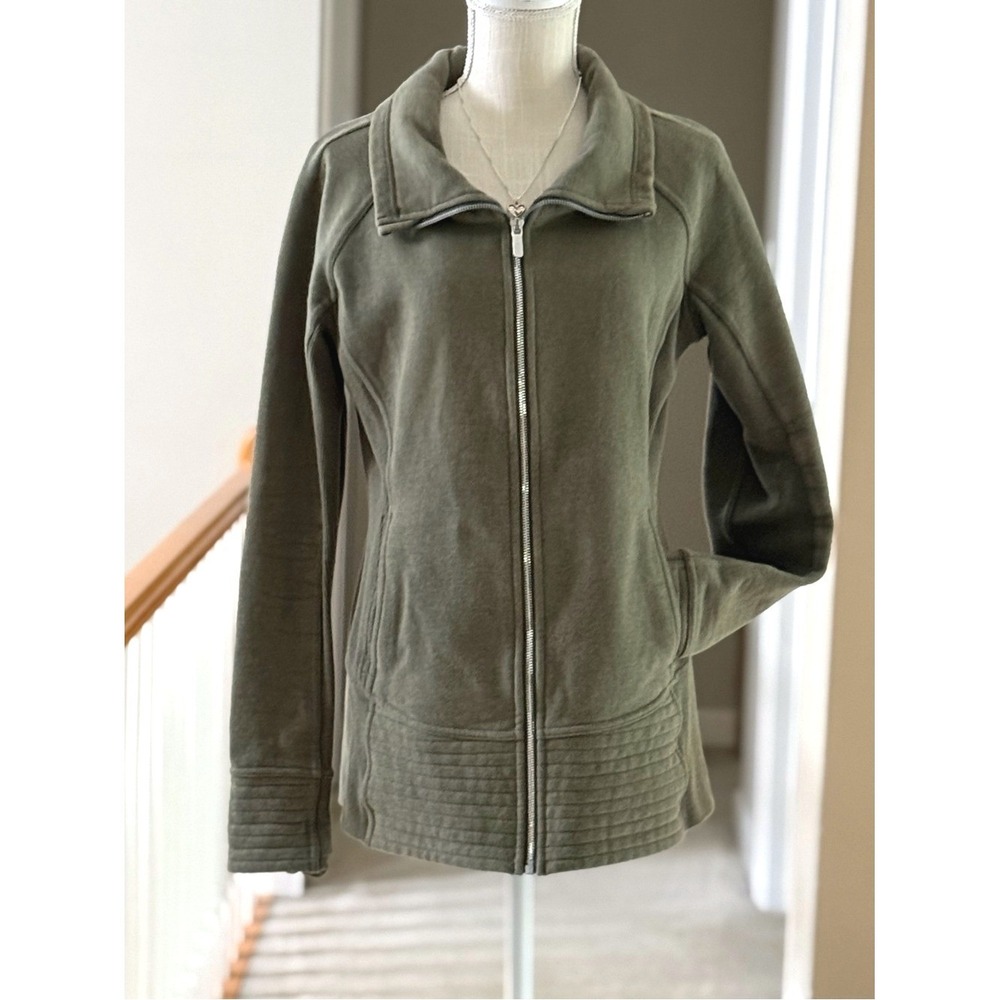 Lululemon Radiant Jacket II Heathered Fatigue Green Zip-Front Women's Jacket 10 - Picture 2 of 15